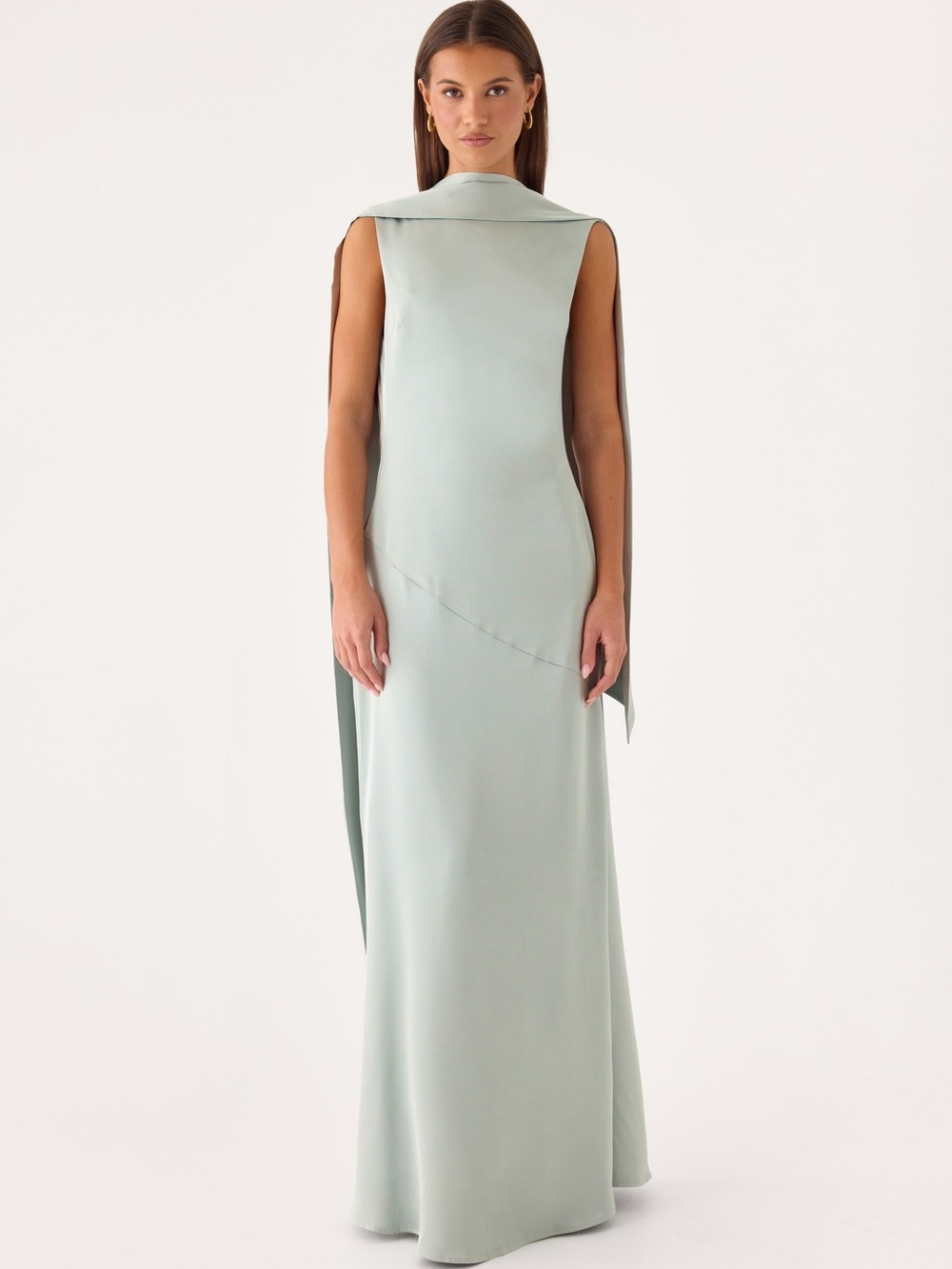 Peppermayo Mint Green Draped Collar Wedding Gown
